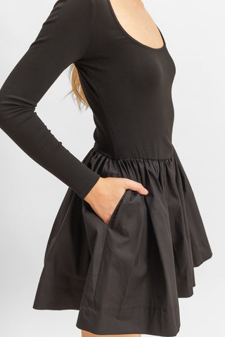 Scoop-Neck Mini Skater Dress