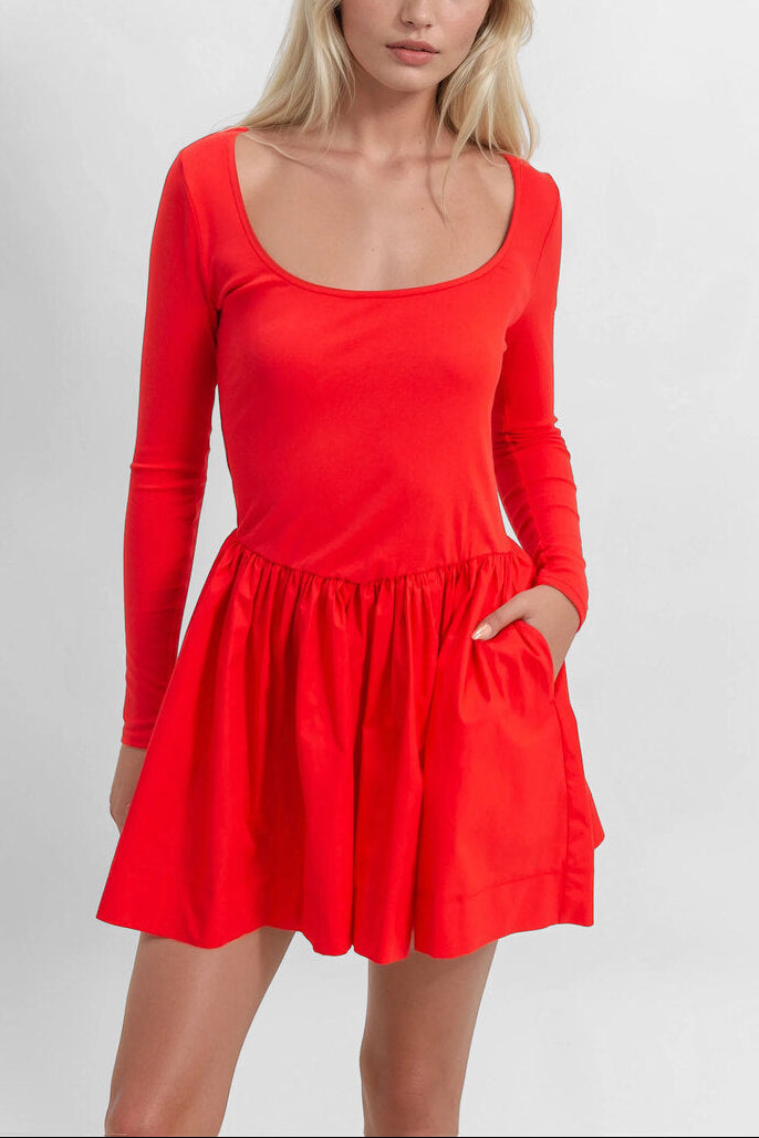  Forever 21 Scoop-Neck Mini Skater Dress - black - Bonton