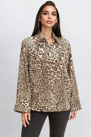 Satin Leopard Print Shirt