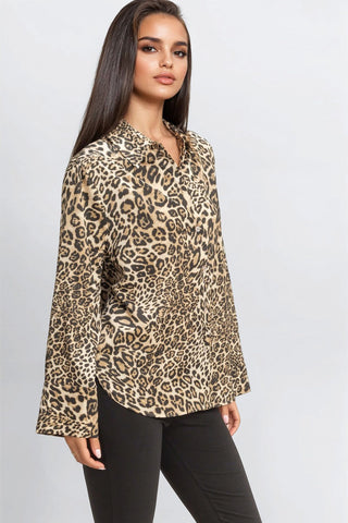 Satin Leopard Print Shirt
