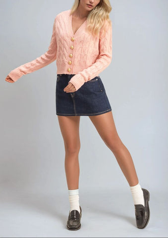 Cable Knit Cardigan Sweater