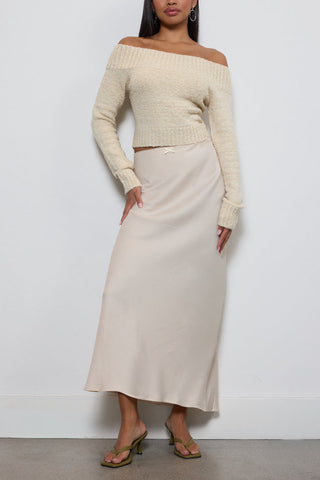 Satin A-Line Maxi Skirt