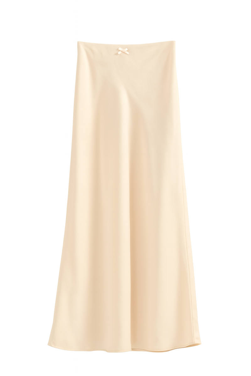  Forever 21 Satin A-Line Maxi Skirt - champagne - Bonton