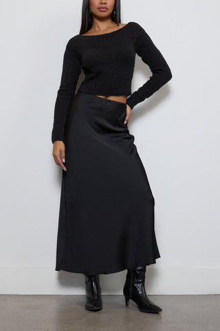 Satin A-Line Maxi Skirt