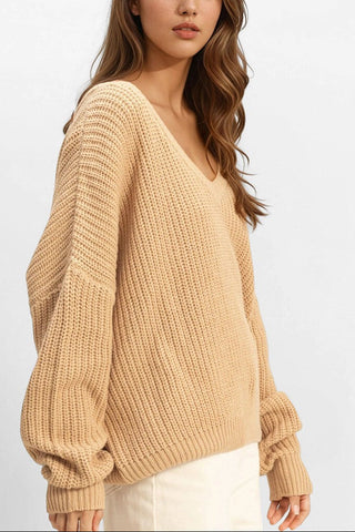 V-Neck Knit Sweater