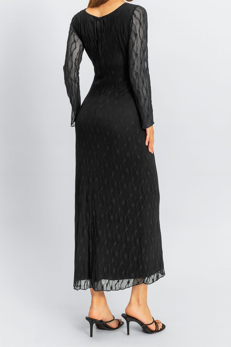  Forever 21 Semi-Sheer Lace Bodycon Maxi Dress - chestnut - Bonton
