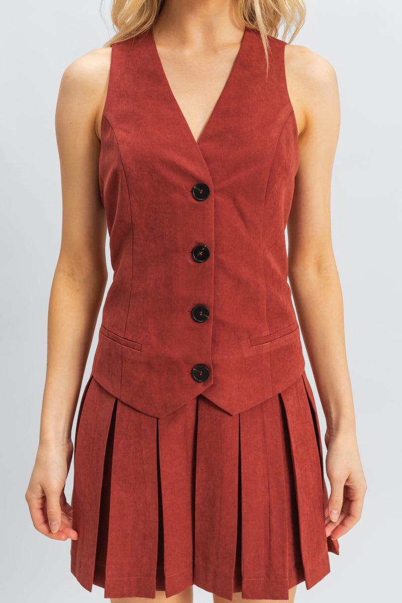  Forever 21 Vested Pleat-Skirt Mini Dress - black - Bonton
