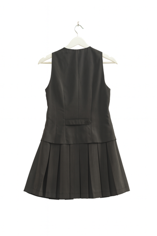 Vested Pleat-Skirt Mini Dress