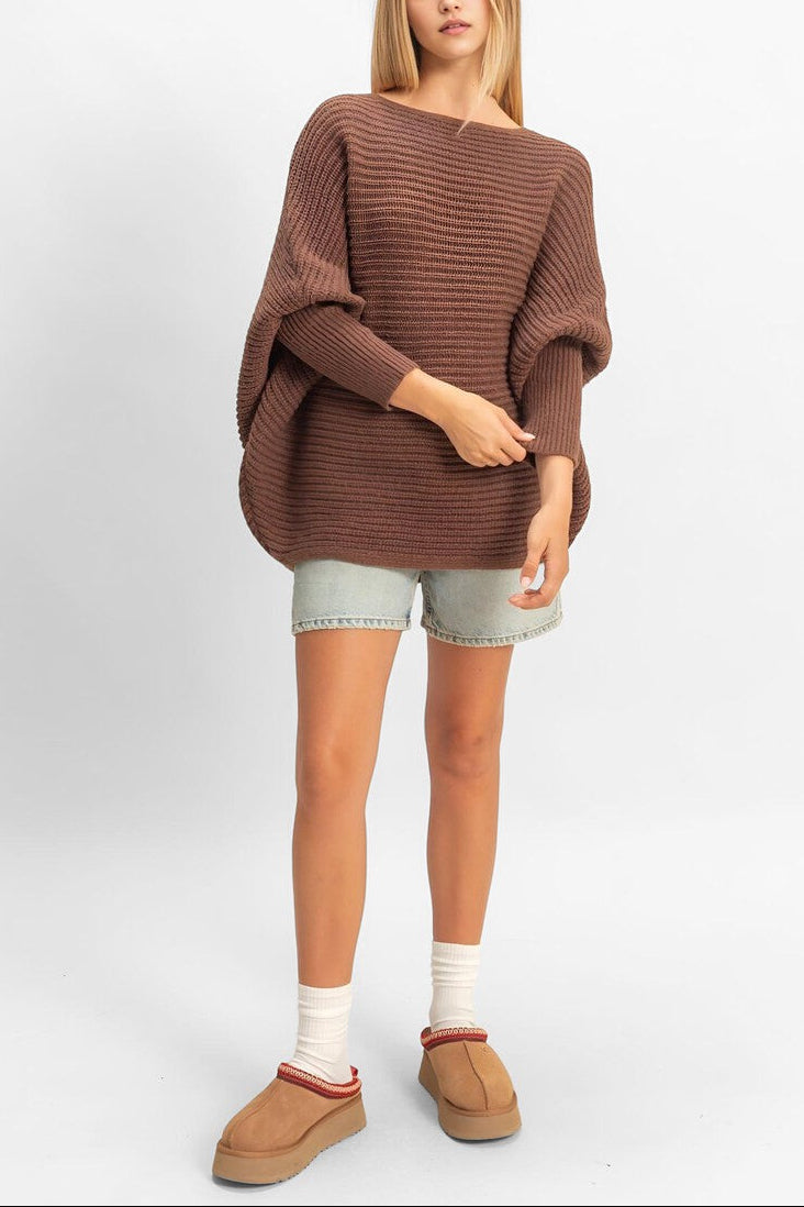  Forever 21 Oversized Cocoon Sweater - brown - Bonton