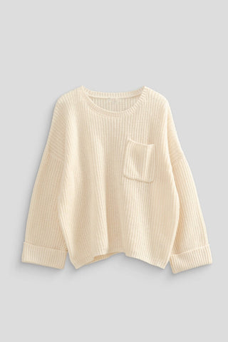 Oversized Patch Pocket Sweater