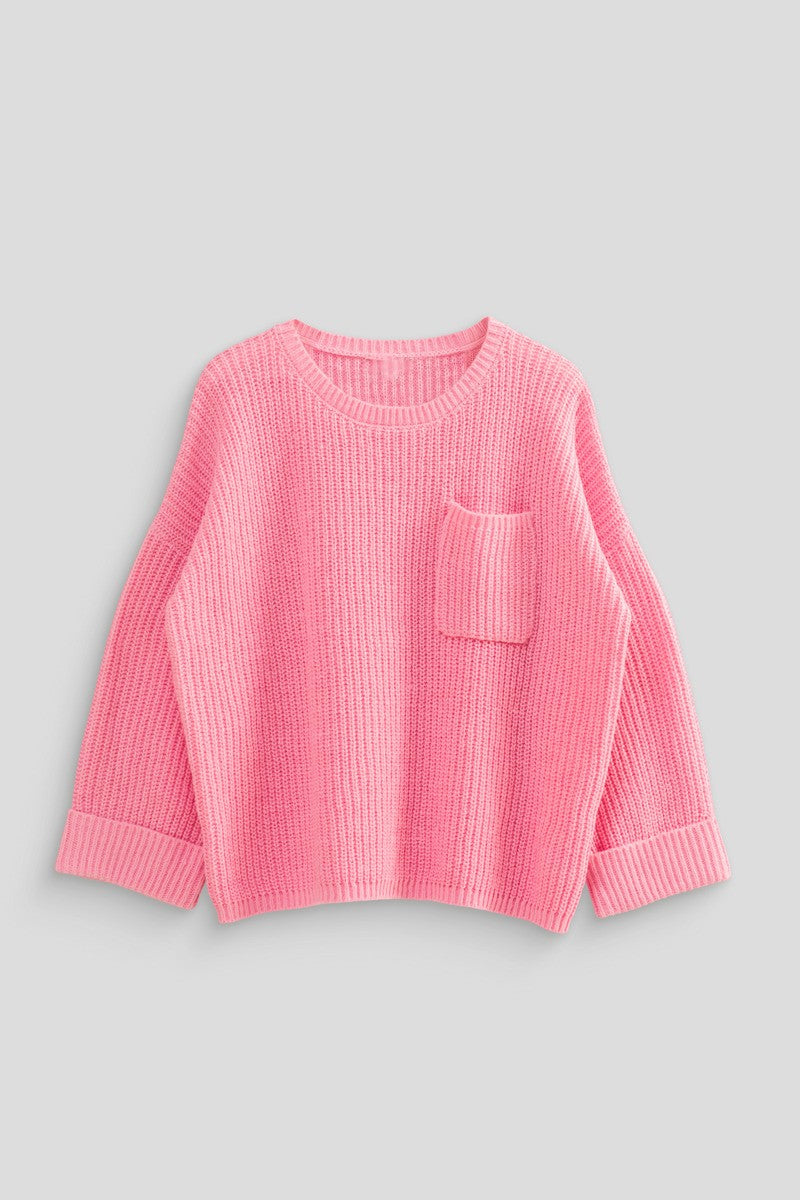  Forever 21 Oversized Patch Pocket Sweater - pink - Bonton