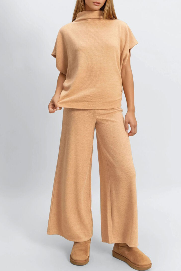  Forever 21 Mockneck Top and Pant Set - camel - Bonton