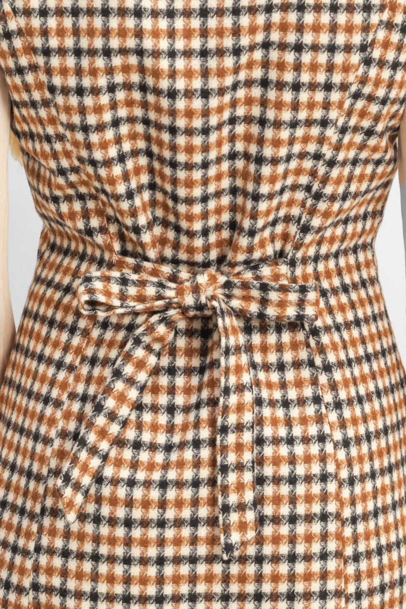  Forever 21 Sleeveless Houndstooth Button-Front Mini Dress - black-white - Bonton