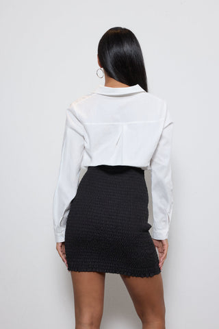 Combo Long-Sleeve Shirt Mini Dress
