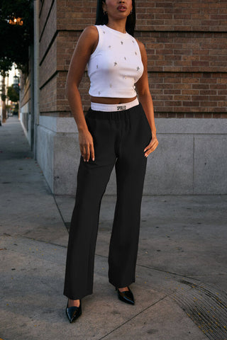 Ponte-Knit Straight-Leg Pants