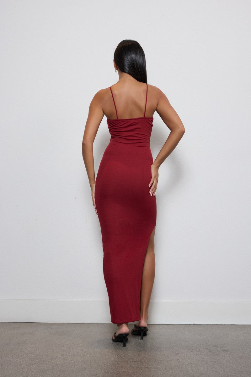  Forever 21 Cutout Cami Maxi Dress - red-swatch - Bonton