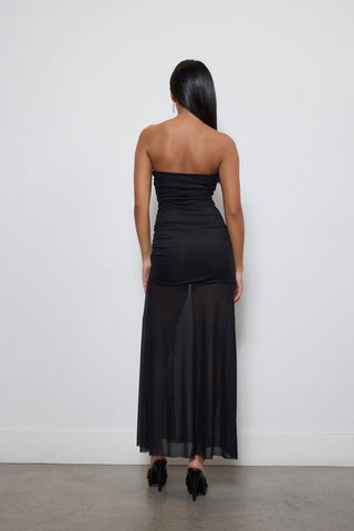 Mesh Tube Bodycon Maxi Dress