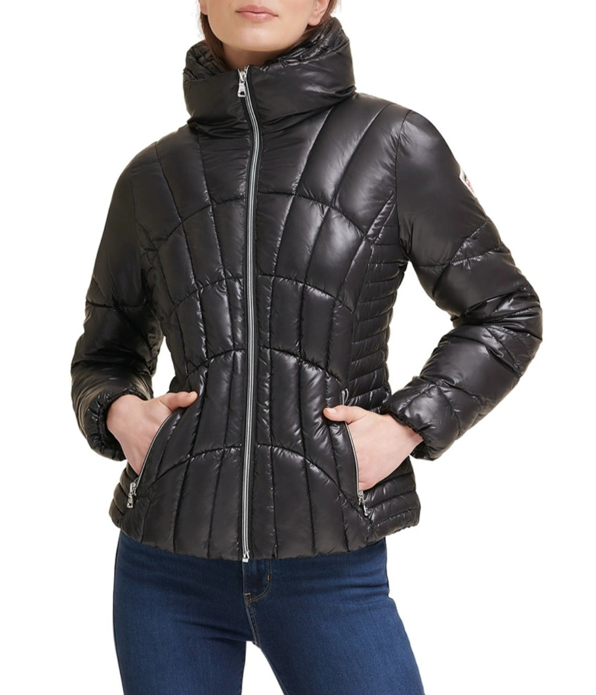  Guess Quilted Puffer Jacket Black - Black - Bonton