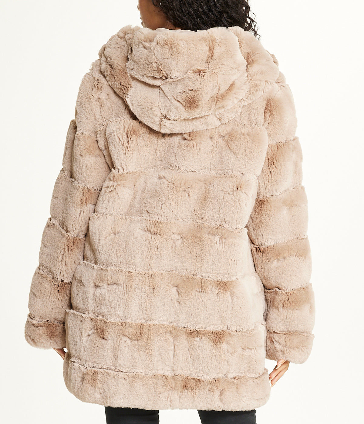  BCBG Long Faux Fur With Hood Hazelnut - Hazelnut - Bonton