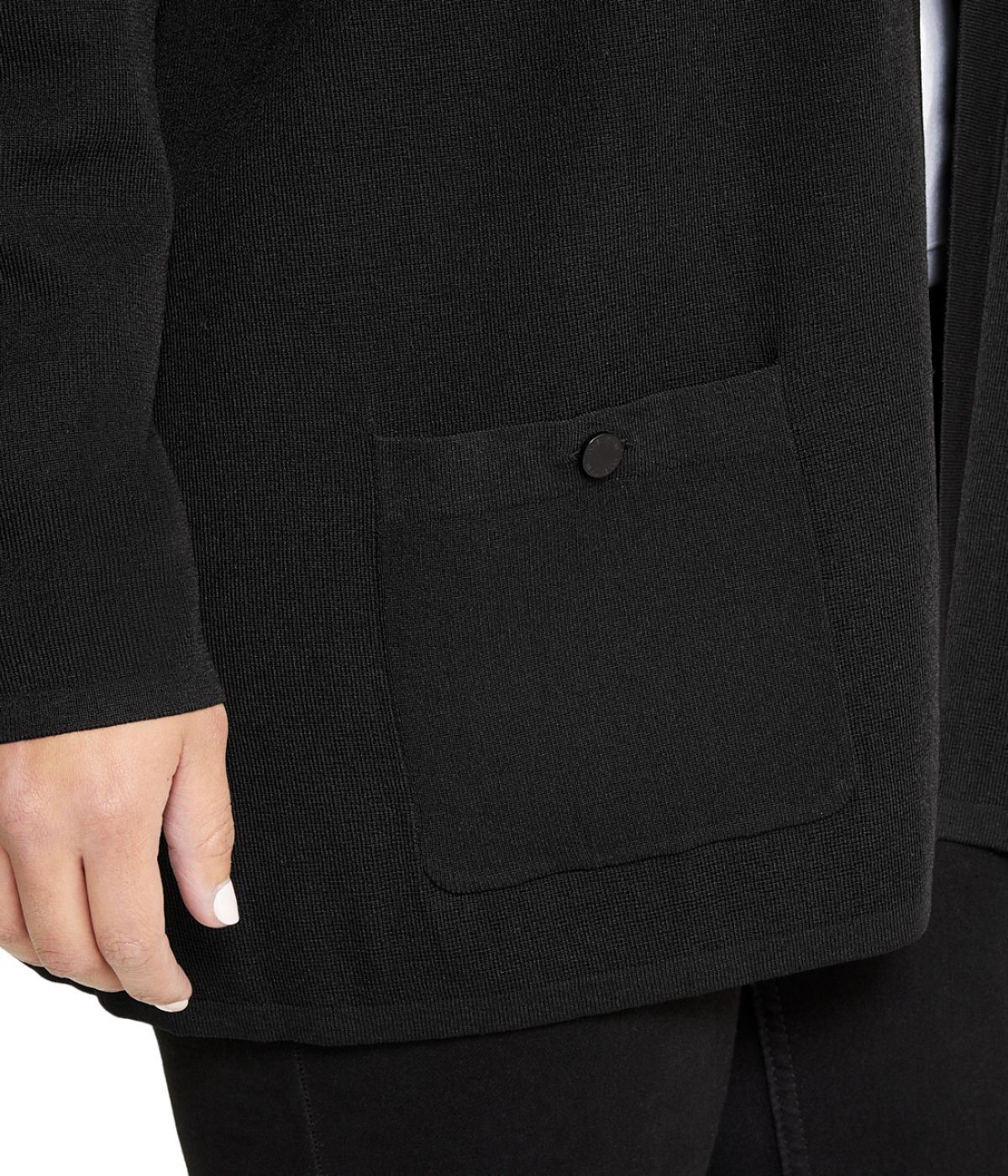  Anne Klein Malibu 2 Pocket Cardigan Plus Size - Black - Bonton
