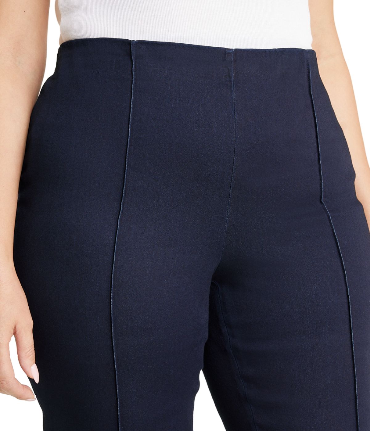  Anne Klein Double-wide waistband Pull-on Leggings - Navy - Bonton
