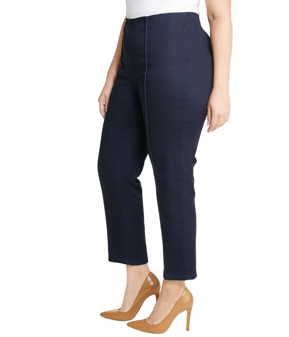  Anne Klein Double-wide waistband Pull-on Leggings - Navy - Bonton