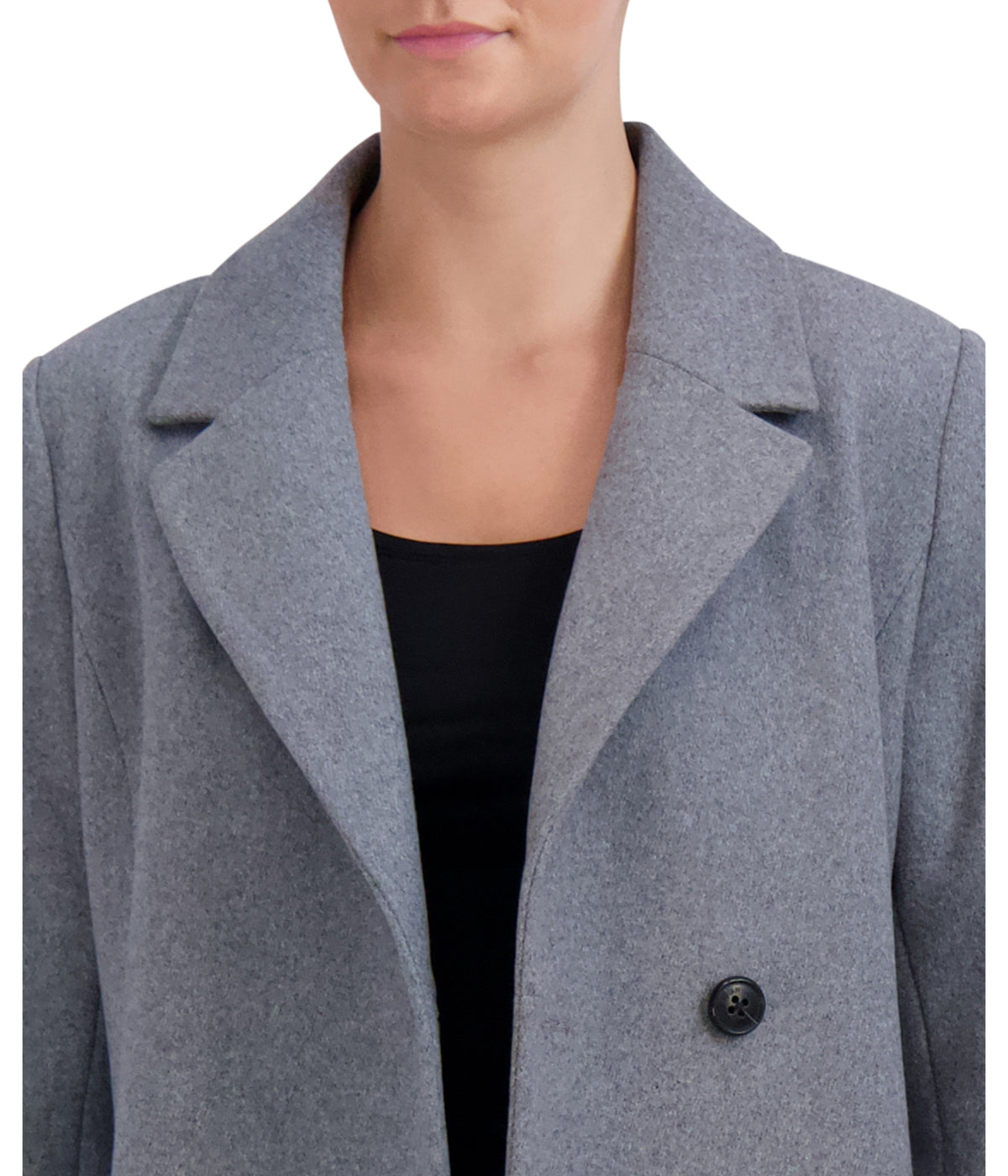 Cole Haan Asymmetrical Wool Blend Coat Light Grey - Light Grey - Bonton