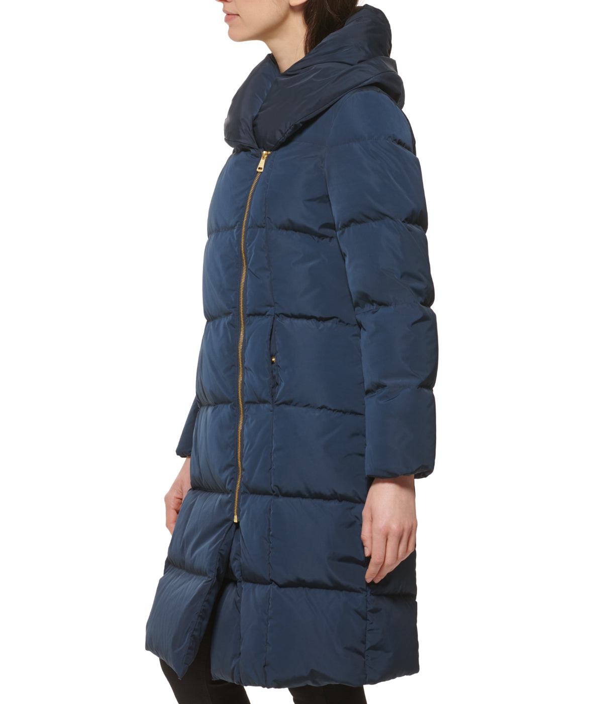  Cole Haan Asymmetrical Pillow Collar Down Coat Navy - Navy - Bonton