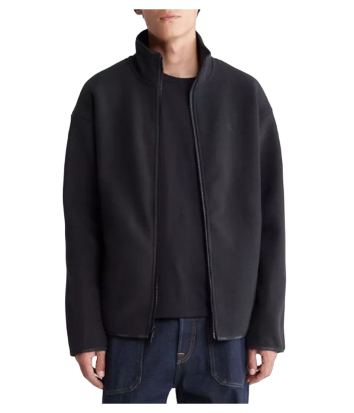  Calvin Klein Long Sleeve Polar Fleece Fz Jacket Black - Black - Bonton