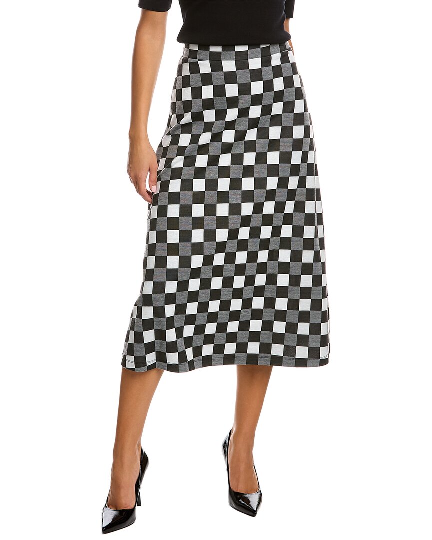  Anne Klein Gingham A-Line Midi Skirt - Anne Black Combo - Bonton