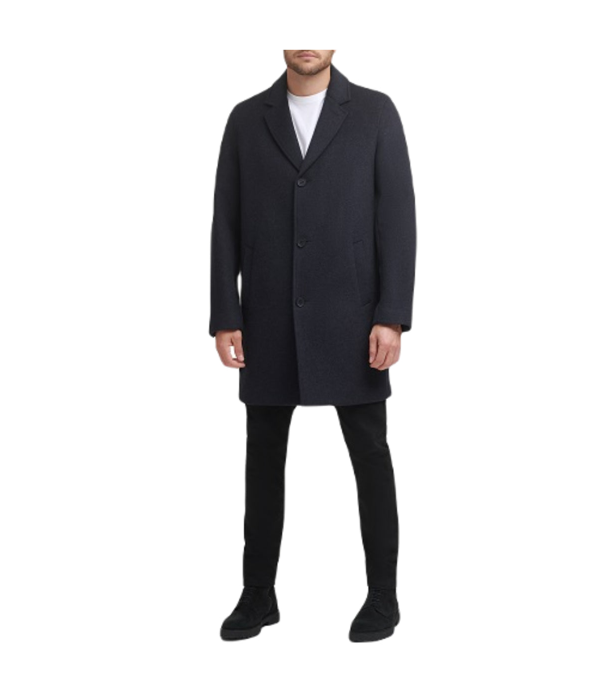  Cole Haan Mens Wool Coat Dark Heather Grey - Dark Heather Grey - Bonton