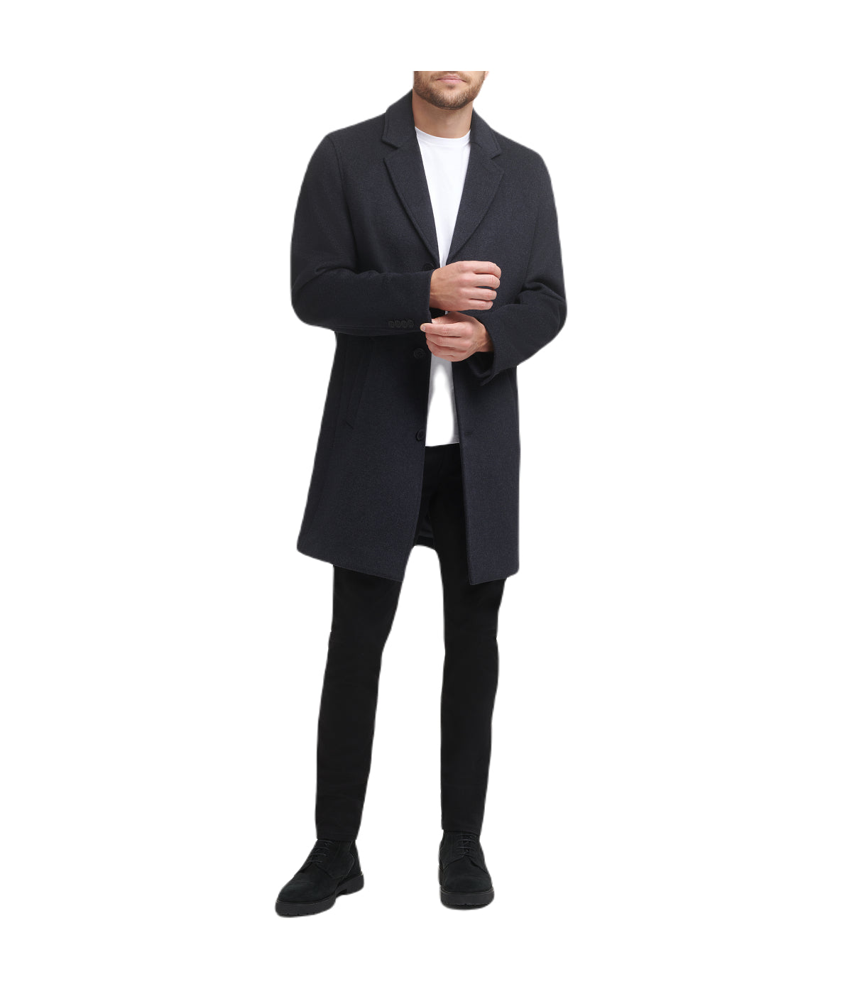  Cole Haan Mens Wool Coat Dark Heather Grey - Dark Heather Grey - Bonton