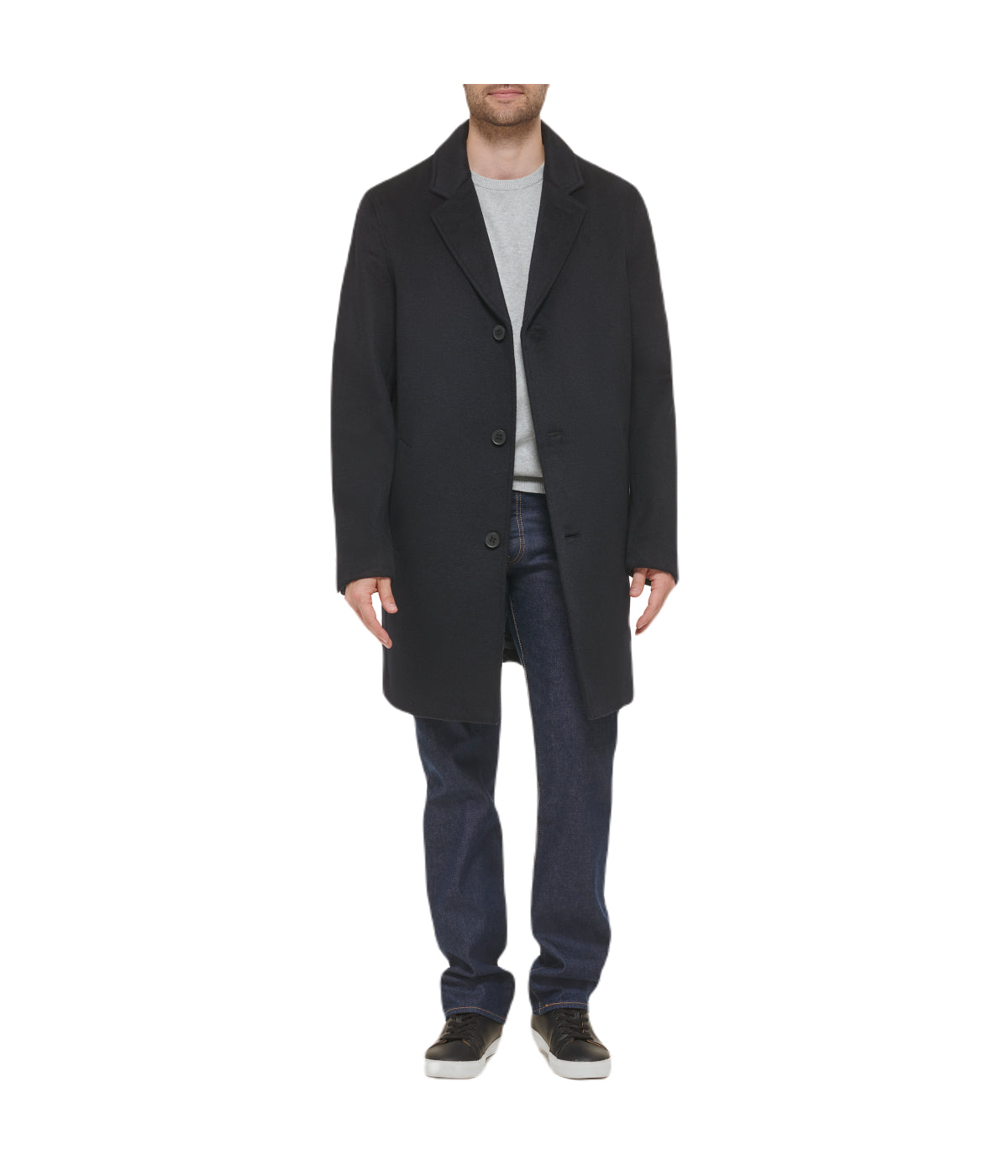  Cole Haan Mens Wool Coat Navy - Navy - Bonton