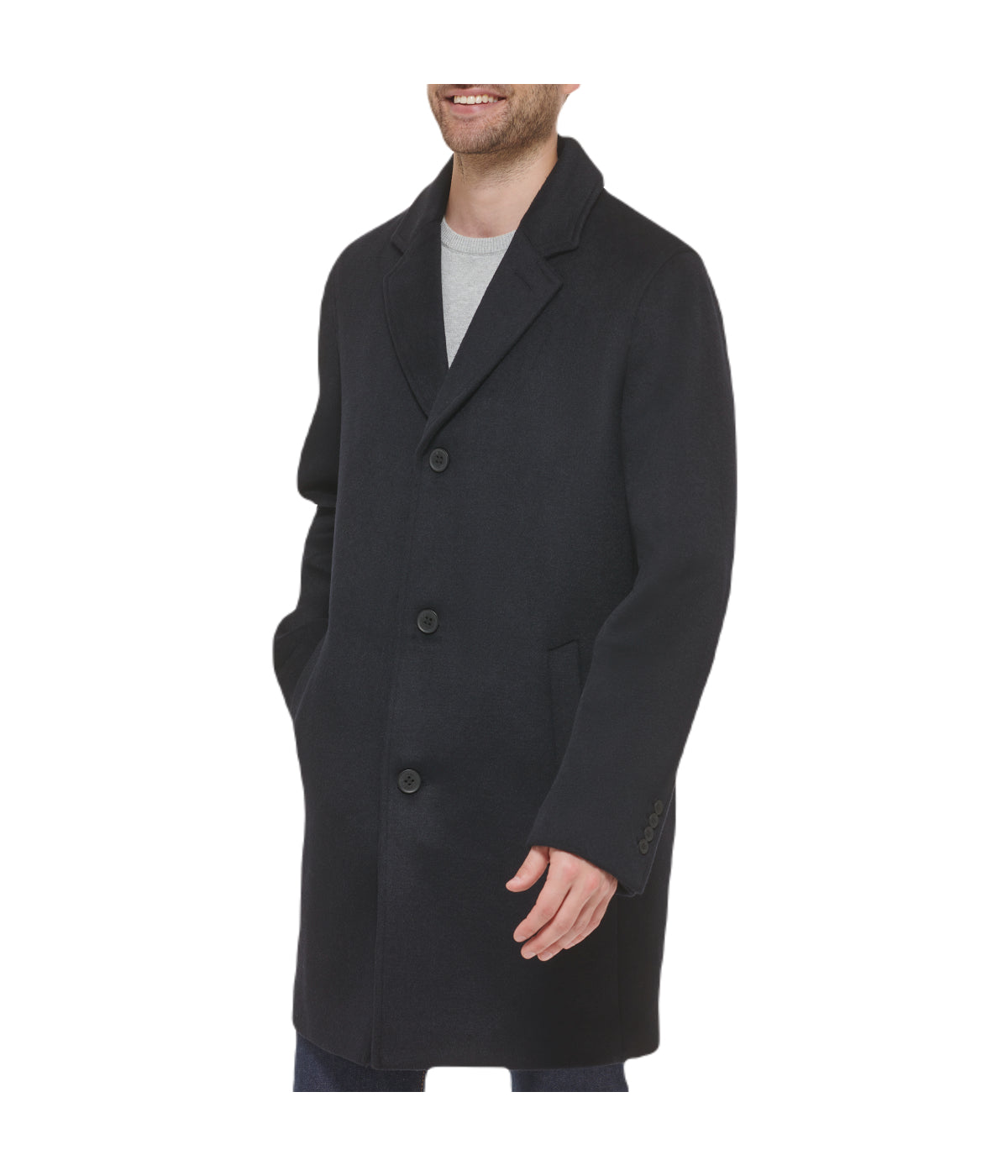  Cole Haan Mens Wool Coat Navy - Navy - Bonton