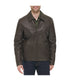 Cole Haan Mens Faux Leather Collared Jacket Dark Brown - Dark Brown - Bonton