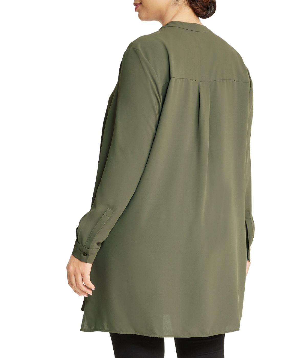  Anne Klein Plus Size Nehru Tunic - Kelp - Bonton