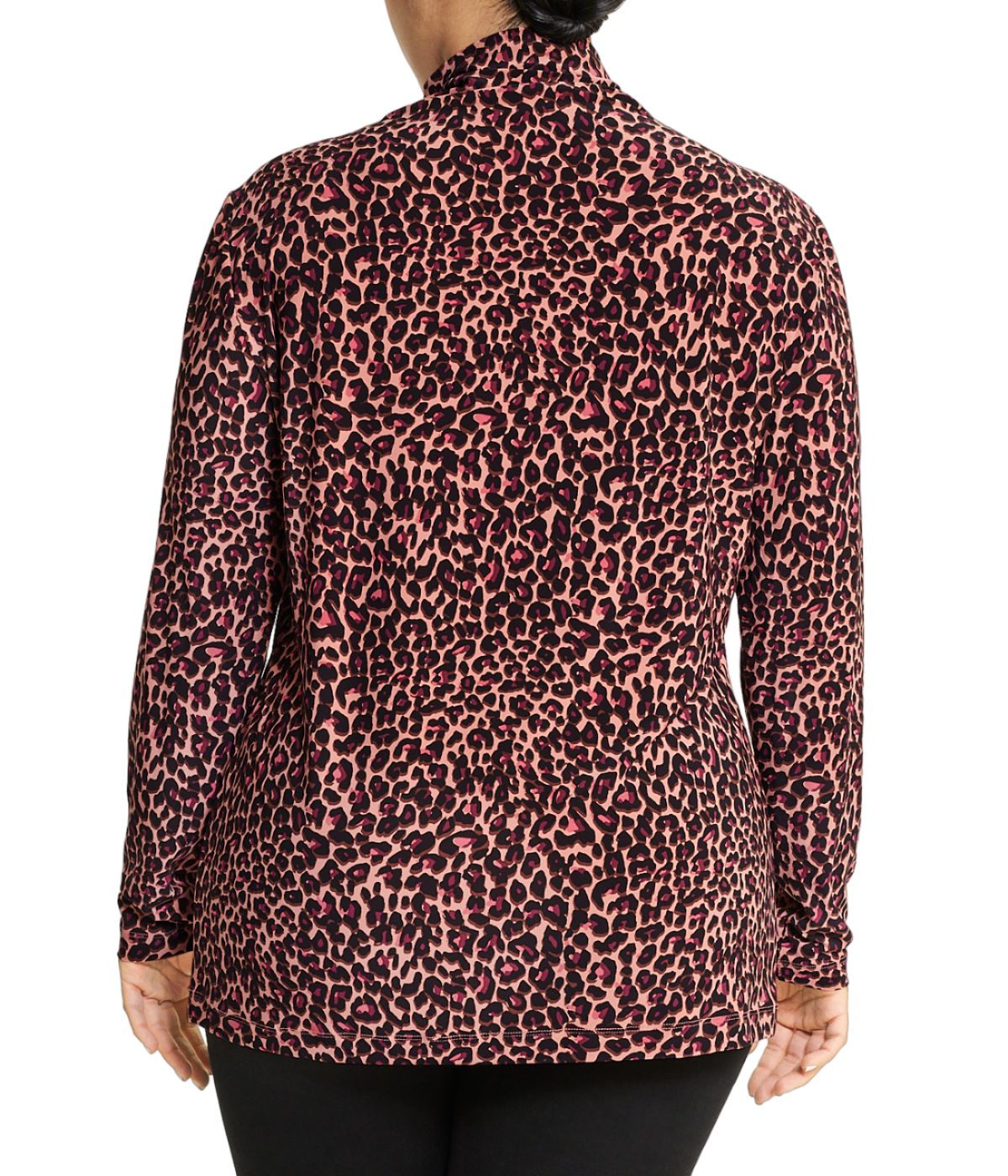  Anne Klein Plus Size Seamless Turtleneck, Printed ITY - Anise/Chianti Combo - Bonton