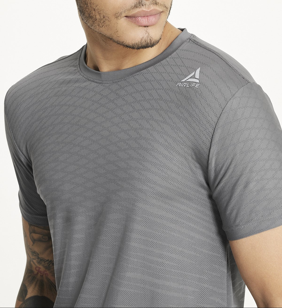  Air Life Men's Polyster T-Shirt in Orchid - Grey - Bonton