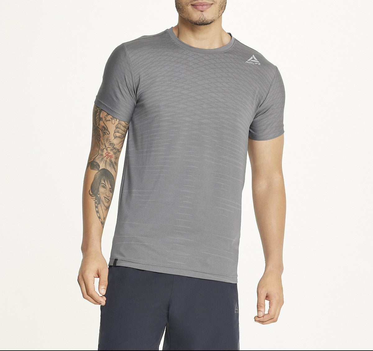  Air Life Men's Polyster T-Shirt in Orchid - Grey - Bonton