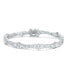  Rachel Glauber Rhodium Plated Clear Cubic Zirconia Tennis Bracelet - White - Bonton