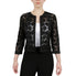  Anne Klein Broderie Anglaise On Mesh Cardigan - Black - Bonton