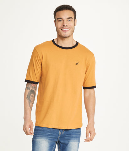 Brooklyn Laundry Men's Contrast Color Embroidery Ringer Tee