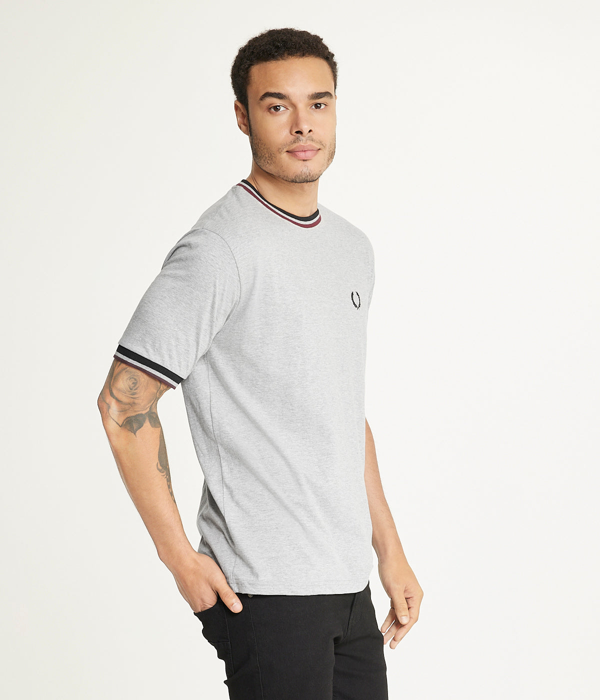  Brooklyn Laundry Brooklyn Laundry Men'sÂ Tonal Embroidery Crew Neck Tee - Heather Grey - Bonton