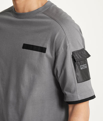 Brooklyn Laundry Mens Drop Shoulder Core Nylon Pocket Tee