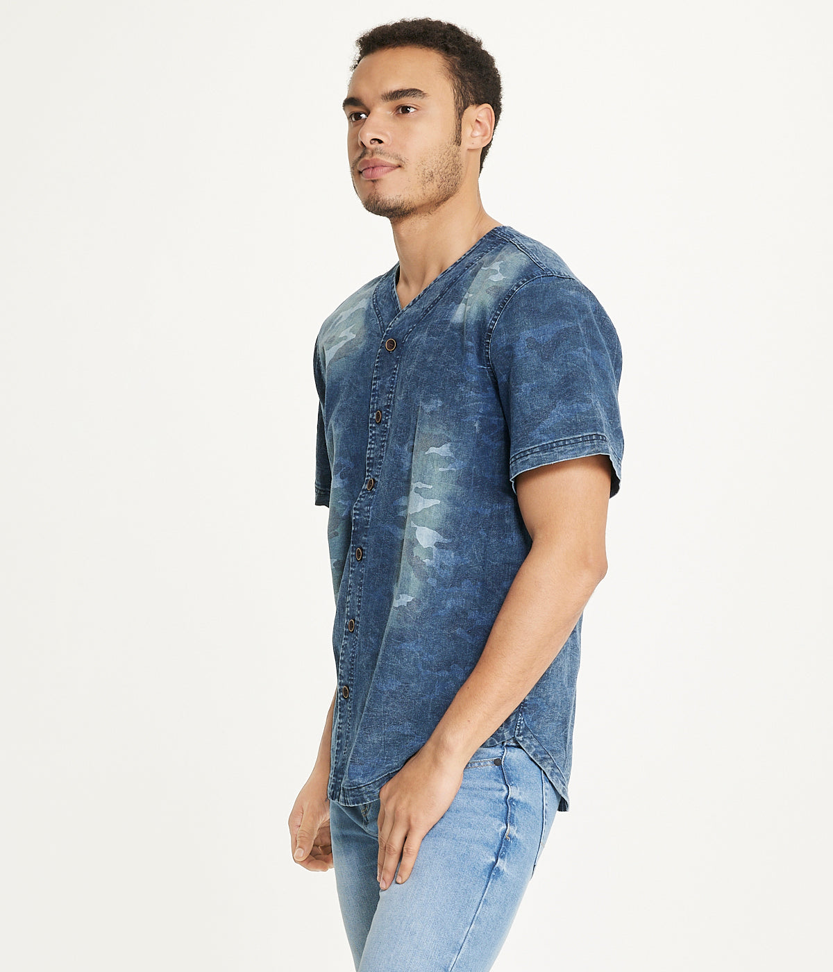  Brooklyn Laundry Brooklyn Laundry Men's Baseball Denim Shirt Navy - Navy - Bonton