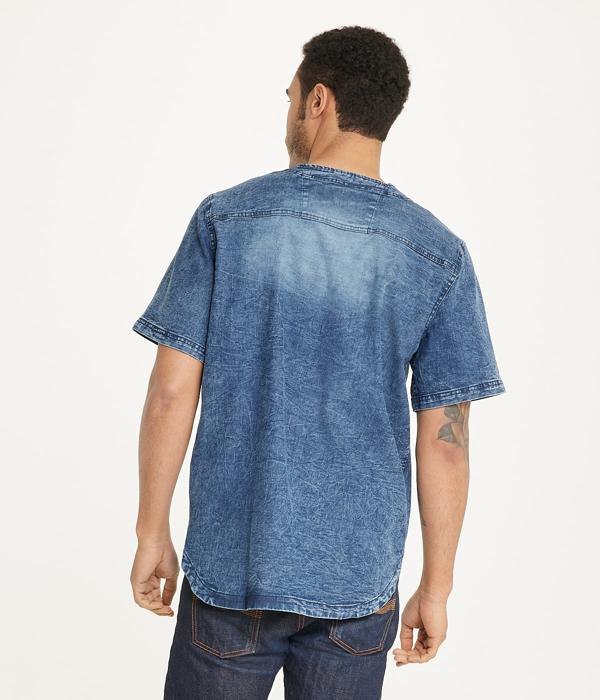  Brooklyn Laundry Brooklyn Laundry Men's Baseball Denim Shirt Rinse Denim - RinseÂ Denim - Bonton