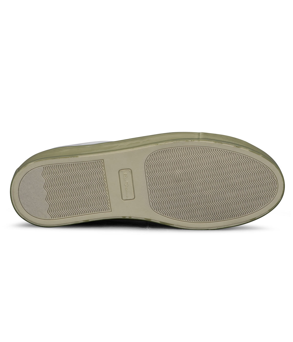  Ben Sherman Crowley Dipped Outsole Lace Up Sneaker - White & Army - Bonton