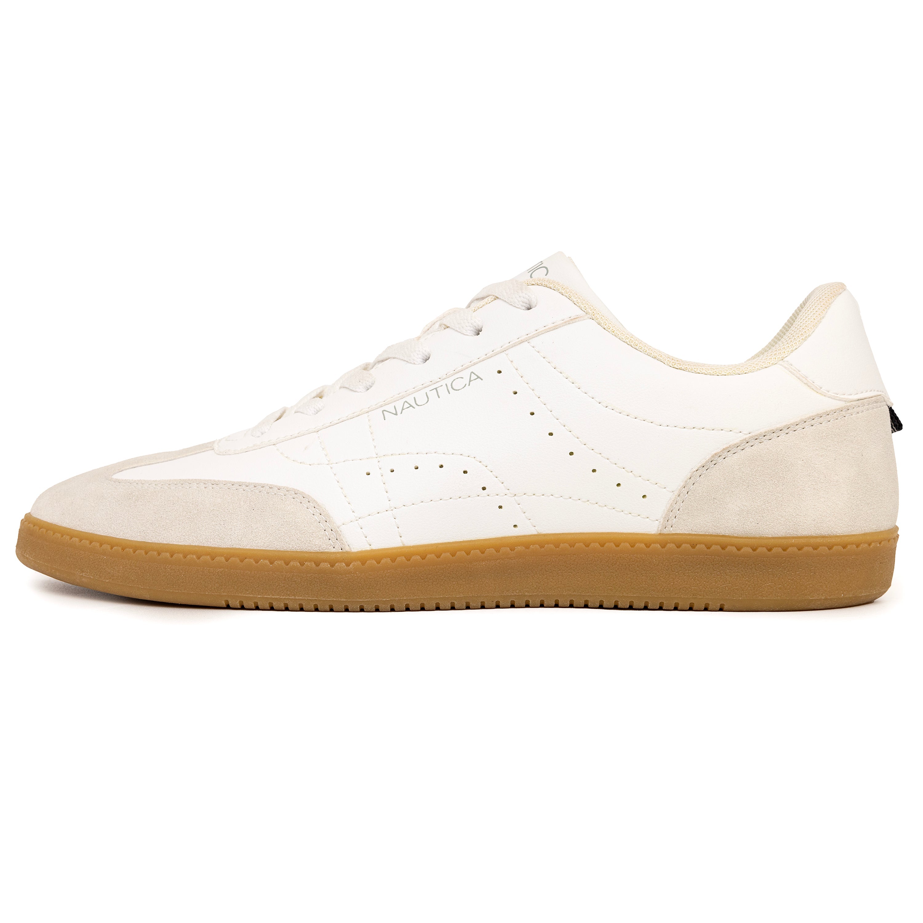  Nautica Cobal Casual Court Sneaker - White/Taupe - Bonton