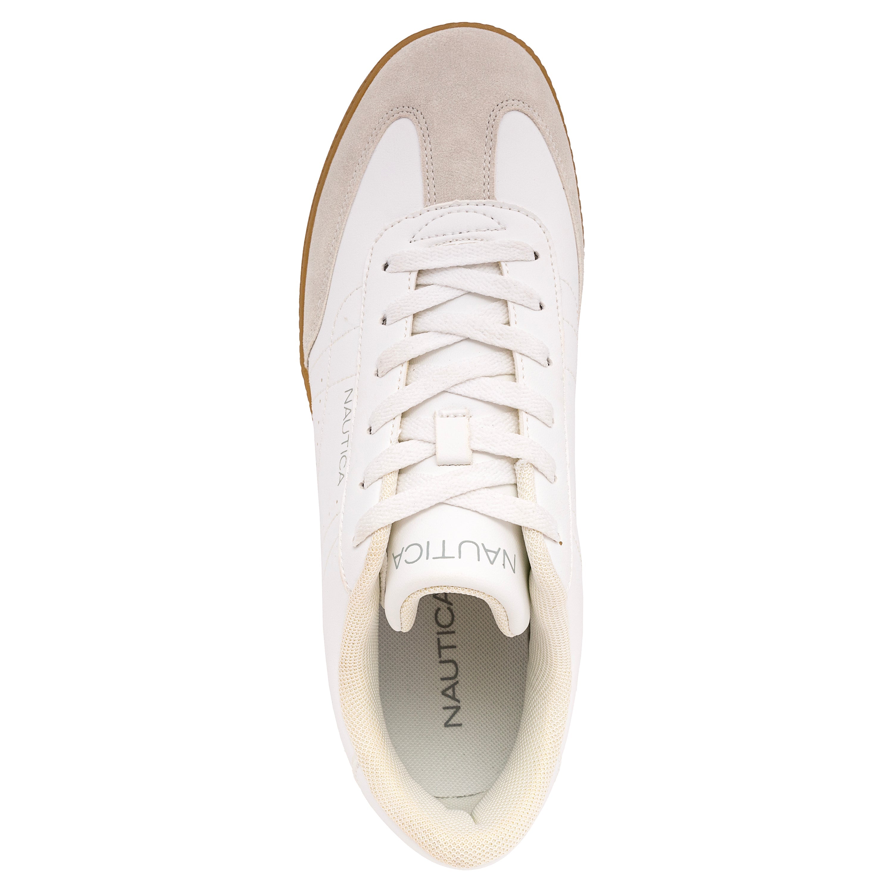  Nautica Cobal Casual Court Sneaker - White/Taupe - Bonton