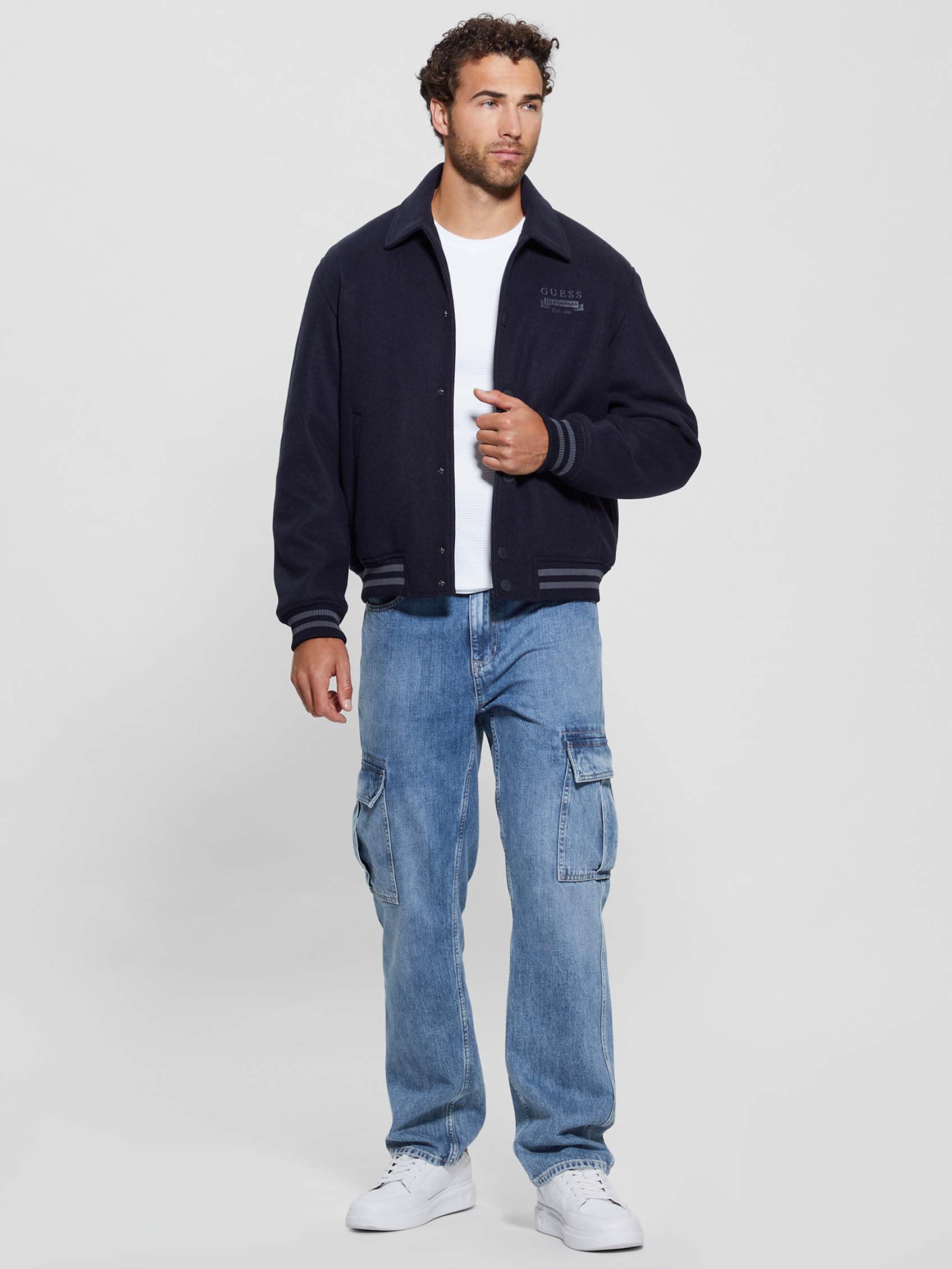  Guess Melton Bomber - Smart Blue - Bonton